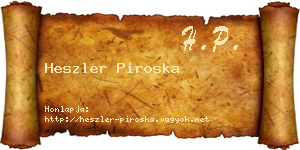 Heszler Piroska névjegykártya