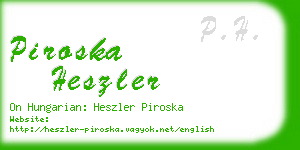 piroska heszler business card